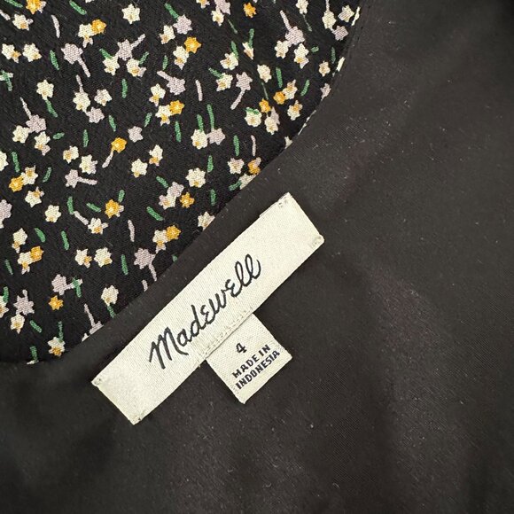 Madewell V Neck Camisole Button Up Spaghetti Straps Black & Floral Print 4 - Picture 9 of 11